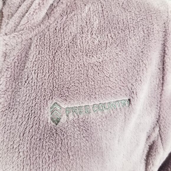 FREE COUNTRY Hoodie Jacket LAVENDER Soft Plush zip up Size Small - Picture 8 of 9